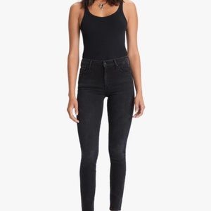 Mother High Waisted “Looker” Black Jeans